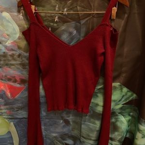 Cold shoulder sweater